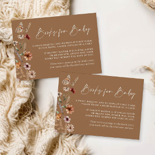 Boho Floral Terracotta Books for Baby Card