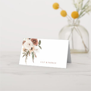 Boho Floral Terracotta Wedding Place Card