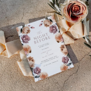 Boho Floral The Night Before Rehearsal Dinner  Invitation