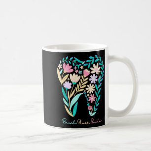 Boho Floral Tooth Flower Dentist Student Dental Coffee Mug