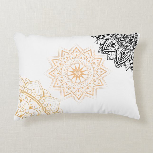 Boho Floral Watercolor Throw Pillow (Front)