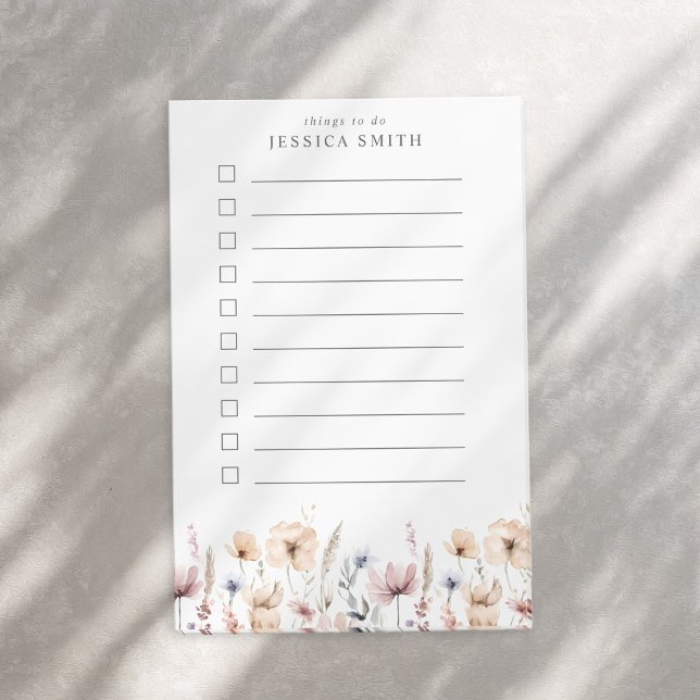 Boho Floral Watercolor Wildflower To Do List Post-it Notes (Creator Uploaded)