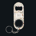 Boho Floral Wedding<br><div class="desc">Boho Floral Wedding Keychain Bottle Opener. Elegant and romantic, this beautiful colour palette of tan, brown, rust, terracotta, and burnt orange is the trending theme for this year's weddings. Rustic dried grass, beautiful flowers, cute butterflies, and vintage wildflowers are stunning details for your modern boho-chic wedding. Find matching items in...</div>