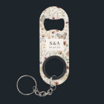 Boho Floral Wedding<br><div class="desc">Boho Floral Wedding Keychain Bottle Opener. Elegant and romantic, this beautiful colour palette of tan, brown, rust, terracotta, and burnt orange is the trending theme for this year's weddings. Rustic dried grass, beautiful flowers, cute butterflies, and vintage wildflowers are stunning details for your modern boho-chic wedding. Find matching items in...</div>