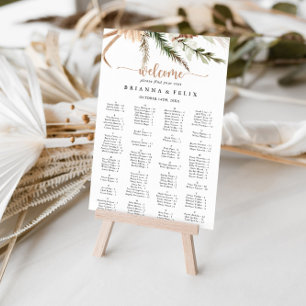 Boho Floral Wedding Alphabetical Seating Chart