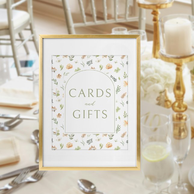 Boho floral wedding cards and gifts sign poster (Creator Uploaded)