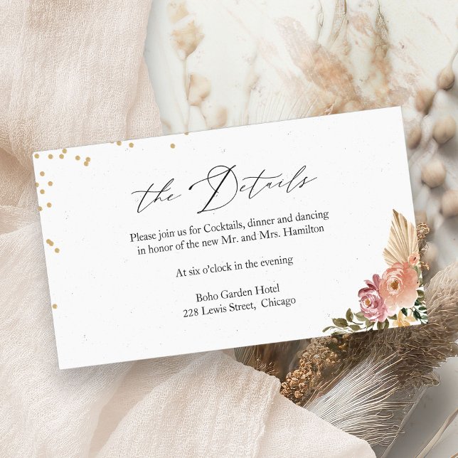  Boho Floral Wedding Details Enclosure Card (Creator Uploaded)