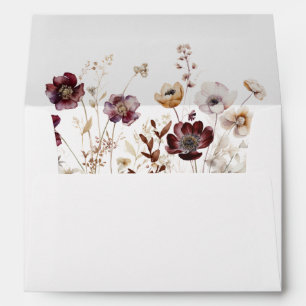 Boho Floral Wedding Envelope