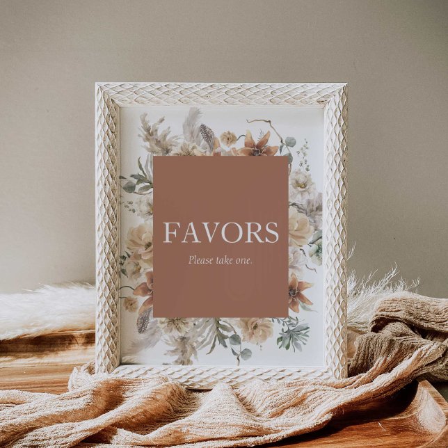 Boho Floral Wedding Favours Sign Print (Creator Uploaded)