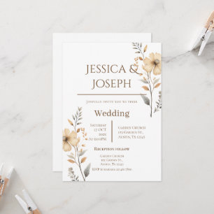 Boho Floral Wedding Invitation