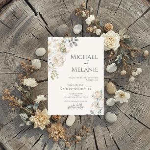 Boho Floral Wedding Invitation