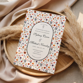 Boho Floral Wedding Invitation 