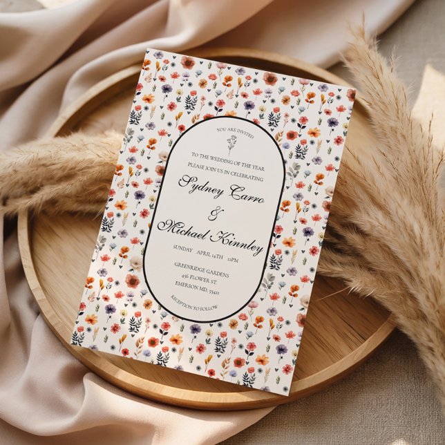 Boho Floral Wedding Invitation  (Creator Uploaded)