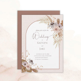 Boho Floral Wedding Invitation