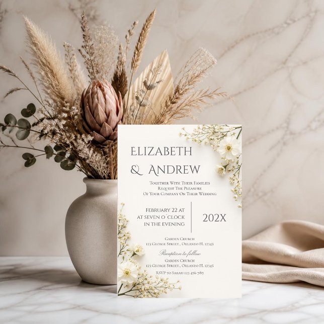Boho Floral Wedding Invitation (Creator Uploaded)
