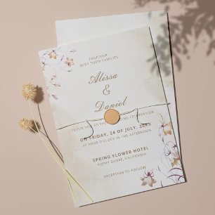 Boho Floral Wedding Invitation