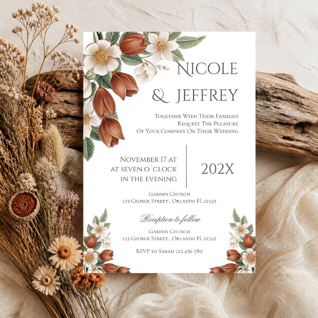 Boho Floral Wedding Invitation (Creator Uploaded)