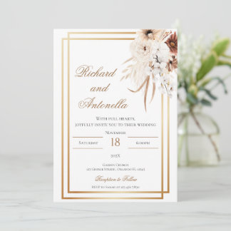 Boho Floral Wedding Invitation