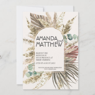 Boho Floral Wedding  Invitation