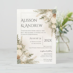 Boho Floral Wedding Invitation