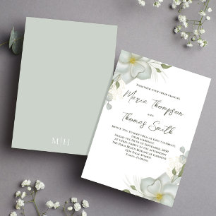 Boho Floral Wedding Magnolia Elegant Invitation
