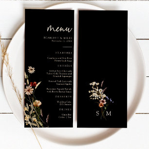 Boho Floral Wedding Menu