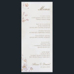 Boho Floral Wedding Menu Card<br><div class="desc">This Boho Floral Wedding Menu Card features solid wildflowers, script names, and classic font types. The spring florals make this invite bohemian. Perfect for a vintage-inspired wedding, an outdoor garden wedding, or a classic, timeless wedding. Click the Personalise button to customise the details of this design. Find matching items in...</div>