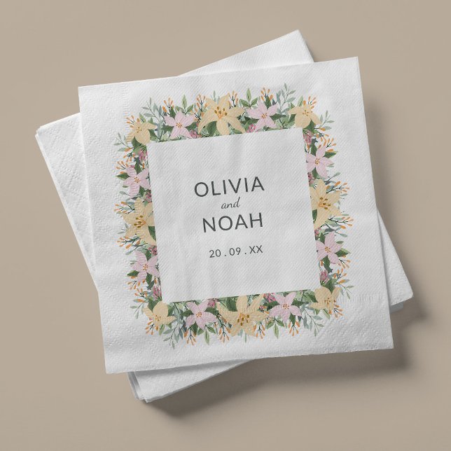 Boho floral wedding  napkin (Creator Uploaded)