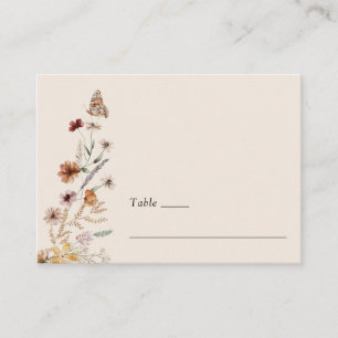 Boho Floral Wedding Place Card
