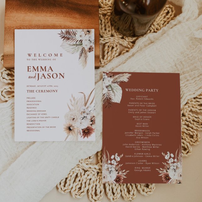 Boho Floral Wedding Program (Creator Uploaded)