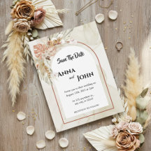 Boho Floral Wedding Save the Date 