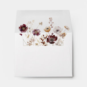 Boho Floral Wedding Self-Addressed Wedding RSVP Envelope