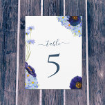 Boho Floral Wedding Table Number<br><div class="desc">Make it easy for your summer wedding guests to find their place with these elegant stylish watercolor wildflower table number cards. With beautiful typography script personalise the bride and grooms names and wedding date using the easy to use templates. Unique boho spring and summer wildflowers including cornflowers, poppies, cosmos, forget...</div>