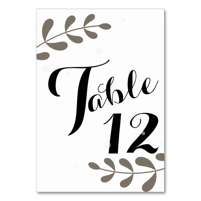 Boho Floral Wedding Table Number (Front)
