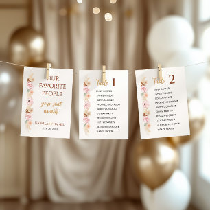 Boho Floral Wedding Table Sign Guest Seating Chart Program
