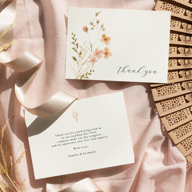 Boho Floral Wedding Thank You Card (Creator Uploaded)
