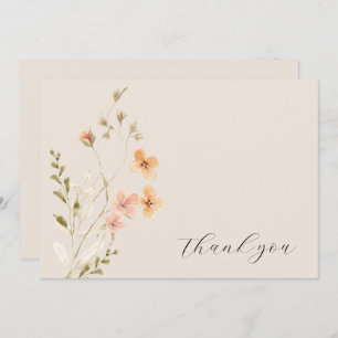 Boho Floral Wedding Thank You Card