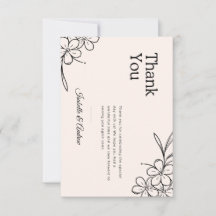 Boho Floral Wedding Thank You Card