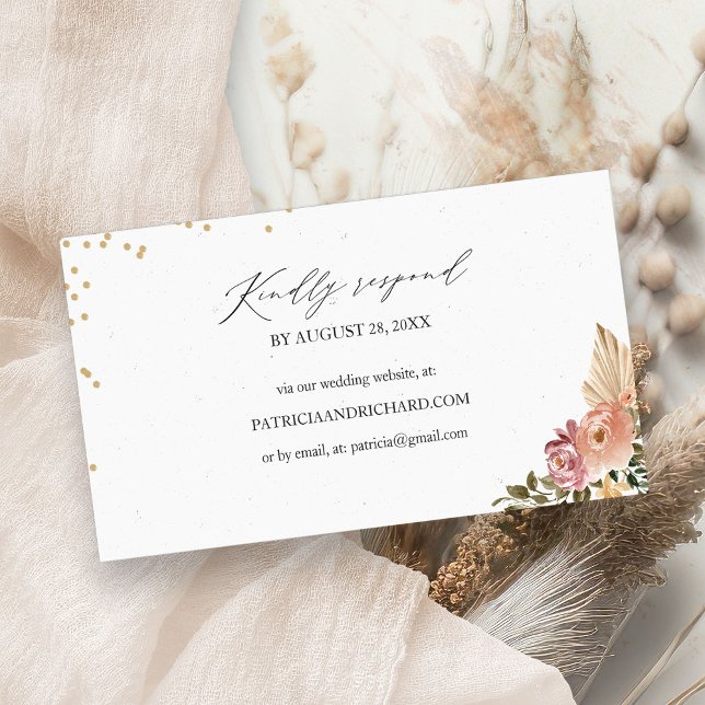 Boho Floral Wedding Website Online RSVP Card (Creator Uploaded)