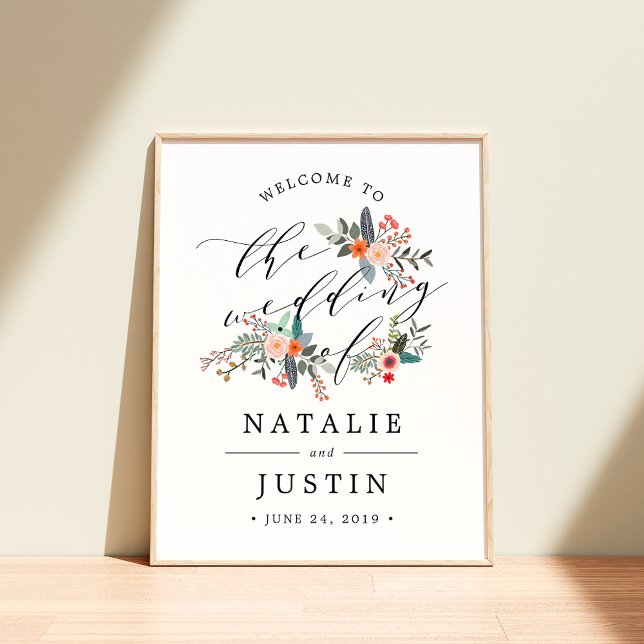 Boho Floral Wedding Welcome Sign (Creator Uploaded)