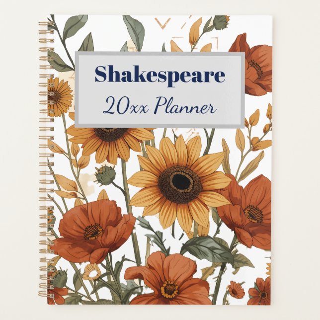 Boho Floral Weekly Planner | Terracotta Tones (Front)