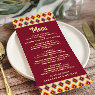 Boho Floral Western Wedding Menu