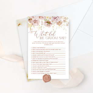 Boho Floral What did the groom say bridal game