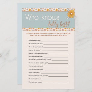 Boho Floral Who Knows Daddy Best Guessing Game