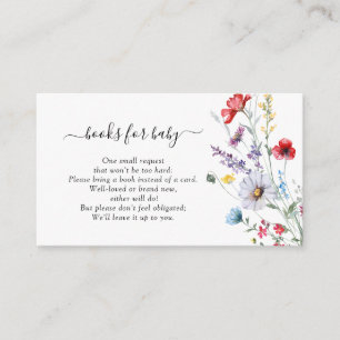 Boho Floral Wild Flower Books For Baby  Enclosure Card