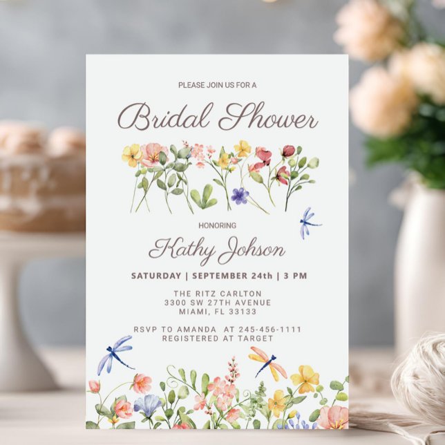  Boho Floral Wildflower Bridal Shower Invitation (Creator Uploaded)