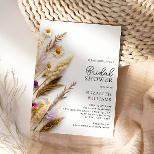 Boho Floral Wildflower Bridal Shower Invitation