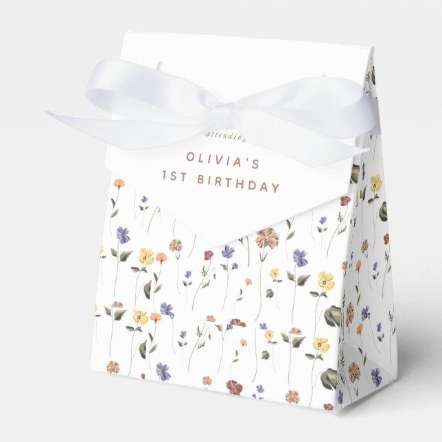 Boho Floral Wildflower | Favour Box (Front Side)