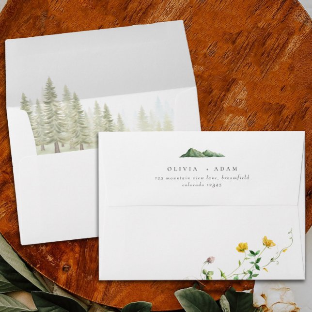 Boho Floral Wildflower Forest Mountain Wedding Envelope (Creator Uploaded)