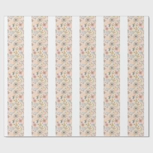 Boho Floral Wrapping Paper Pattern-Cute Aesthetic